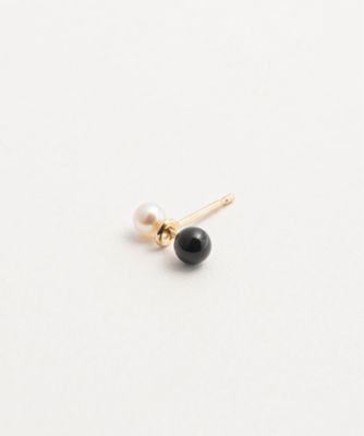 ＜Hirotaka (Women)＞ＨＯＮＥＹ　ＡＮＴ　アコヤパール　オニキス　ピアス　※シングル　ＨＡ０２ＫＰＥ