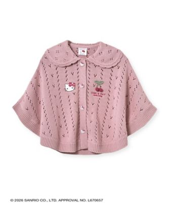 HELLO KITTY モチーフ付きニットポンチョ
