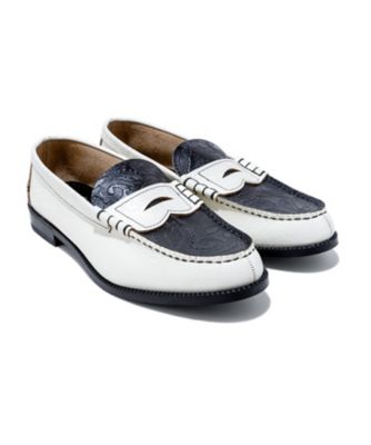 The Kenford Fineshoes (Men)/ケンフォード ファインシューズ ローファー　Ｔｈｅ　Ｋｅｎｆｏｒｄ　Ｆｉｎｅｓｈｏｅｓ　ホワイトブラックペイズリー　ラバーソール　Ｋ００４ＺＯＤＩ＿＿＿ＷＴＢＬ