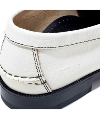 ローファー　Ｔｈｅ　Ｋｅｎｆｏｒｄ　Ｆｉｎｅｓｈｏｅｓ　ホワイトブラックペイズリー　ラバーソール　Ｋ００４ＺＯＤＩ＿＿＿ＷＴＢＬ