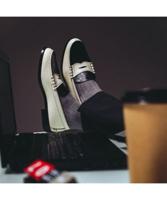 ローファー　Ｔｈｅ　Ｋｅｎｆｏｒｄ　Ｆｉｎｅｓｈｏｅｓ　ホワイトブラックペイズリー　ラバーソール　Ｋ００４ＺＯＤＩ＿＿＿ＷＴＢＬ
