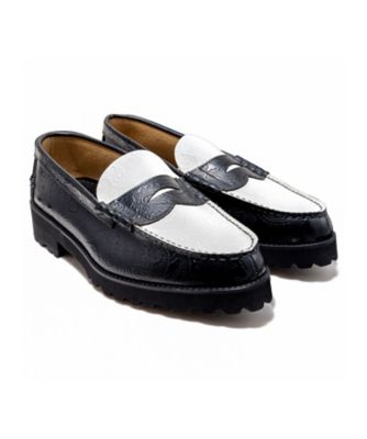 The Kenford Fineshoes (Men)/ケンフォード ファインシューズ ローファー　Ｔｈｅ　Ｋｅｎｆｏｒｄ　Ｆｉｎｅｓｈｏｅｓ　ブラックホワイトペイズリー　タンクソール　Ｋ００５Ｃ２４＿＿＿＿ＢＬＷＴ