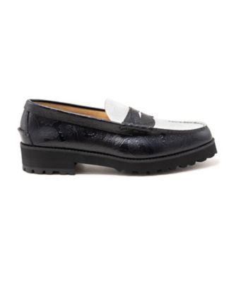 ローファー　Ｔｈｅ　Ｋｅｎｆｏｒｄ　Ｆｉｎｅｓｈｏｅｓ　ブラックホワイトペイズリー　タンクソール　Ｋ００５Ｃ２４＿＿＿＿ＢＬＷＴ
