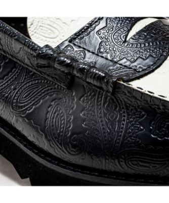 ローファー　Ｔｈｅ　Ｋｅｎｆｏｒｄ　Ｆｉｎｅｓｈｏｅｓ　ブラックホワイトペイズリー　タンクソール　Ｋ００５Ｃ２４＿＿＿＿ＢＬＷＴ
