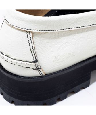 ローファー　Ｔｈｅ　Ｋｅｎｆｏｒｄ　Ｆｉｎｅｓｈｏｅｓ　ホワイトブラックペイズリー　タンクソール　Ｋ００５ＺＯＤＩ＿＿＿ＷＴＢＬ