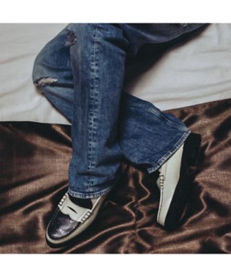 ローファー　Ｔｈｅ　Ｋｅｎｆｏｒｄ　Ｆｉｎｅｓｈｏｅｓ　ホワイトブラックペイズリー　タンクソール　Ｋ００５ＺＯＤＩ＿＿＿ＷＴＢＬ