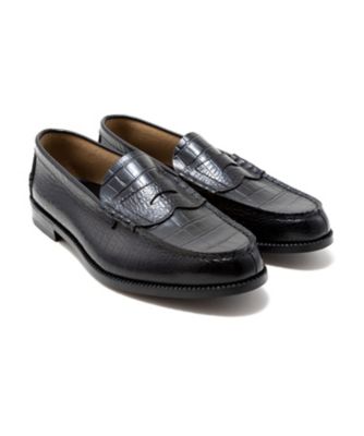 The Kenford Fineshoes (Men)/ケンフォード ファインシューズ ローファー　Ｔｈｅ　Ｋｅｎｆｏｒｄ　Ｆｉｎｅｓｈｏｅｓ　ブラックブラッククロコダイルコンビ　ラバーソール　Ｋ００９Ｃ２４＿＿＿＿ＢＬＢＬ