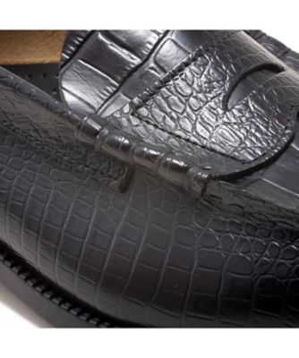 ローファー　Ｔｈｅ　Ｋｅｎｆｏｒｄ　Ｆｉｎｅｓｈｏｅｓ　ブラックブラッククロコダイルコンビ　ラバーソール　Ｋ００９Ｃ２４＿＿＿＿ＢＬＢＬ