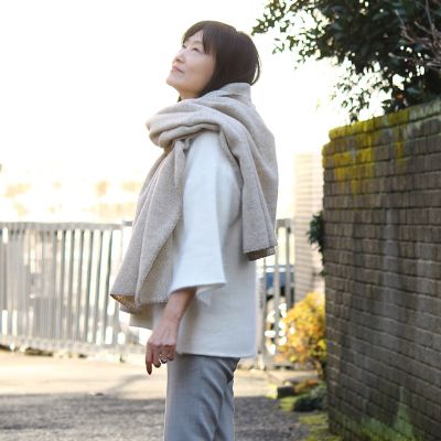 ウールストール　ピーク　グレー