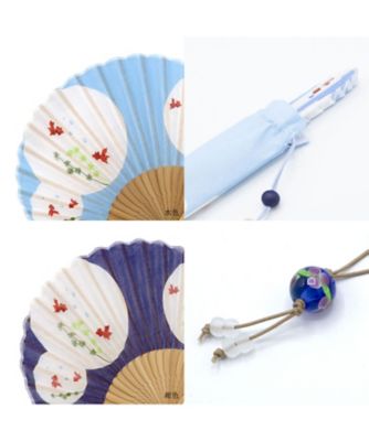 ＜白竹堂＞金魚鉢シェル扇子セット