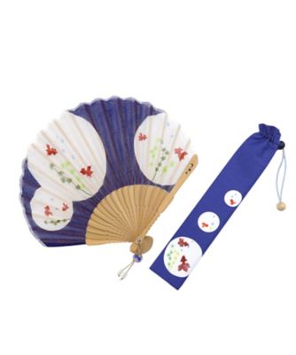 金魚鉢シェル扇子セット