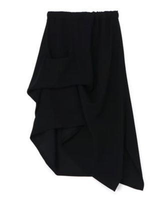 ＜LIMI feu (Women)＞ＤＯＵＢＬＥ　ＳＡＴＩＮ　ＩＲＲＥＧＵＬＡＲ　ＨＥＭ　ＳＫＩＲＴ　ＬＡーＳ５１ー９１０