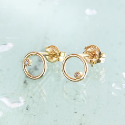 ＜e.m. (Women)＞サークルダイヤモンドピアス