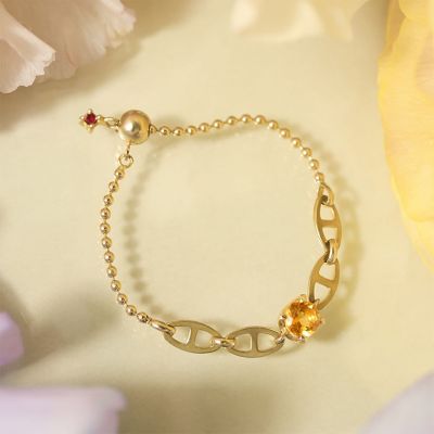 ＜e.m. (Women)＞シトリンチェーンリング