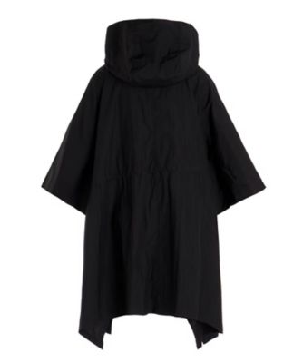 LIMI feu ブラック ポンチョ S モード NYLON TAFFETA HOODED PONCHO COAT LK