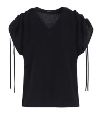 【未使用】LIMI feuリミフゥ ストリングスリーブジャージートップ NATURAL SMOOTH SHOULDER GATHER TEE