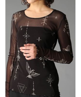 TATTOO PRINTED TULLE TIGHT LONG