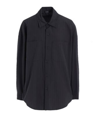 ＜LIMI feu (Women)＞ＧＲＥＹ　ＳＴＲＩＰＥ　ＤＯＵＢＬＥ　ＣＯＬＬＡＲ　ＳＨＩＲＴ　ＬＬーＢ０３ー０１５