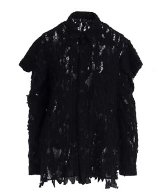 ＜LIMI feu (Women)＞ＤＡＭＥＧＥＤ　ＳＴＲＩＰＥ　ＳＨＯＵＬＤＥＲ　ＰＵＦＦ　ＳＨＩＲＴ　ＬＬーＢ１０ー１０５