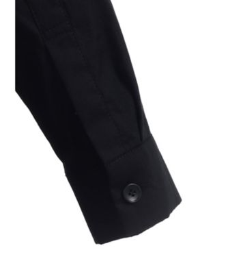 リミフゥ　BROAD COTTON ELBOW SLIT SHIRT ブラック 100／2 BROAD COTTON LAYERED LONG
