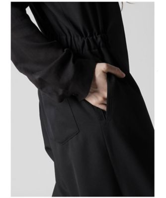 WOOL GABARDINE FRONT ZIP OVERALL