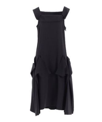 LIMI feu WOOL SQUARED HEM DRESS チャコールグレー LIMI feu WOOL SQUARED HEM DRESS チャコールグレー