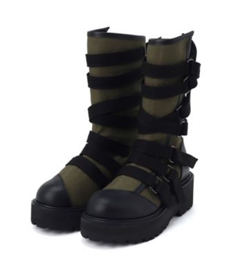 ＜LIMI feu (Women)＞ＣＡＮＶＡＳ　＋　ＣＨＲＯＭＥ　ＳＰＩＲＡＬ　ＮＥＣＫ　ＢＯＯＴＳ　ＬＬーＥ０１ー８８０