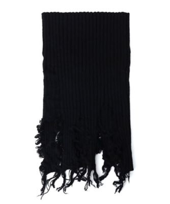 LIMI feu (Women)/リミフゥ CRUSHED RIB NECKWARMER LLーL04ー182 Black スカーフ・ショール【三越伊勢丹/公式】