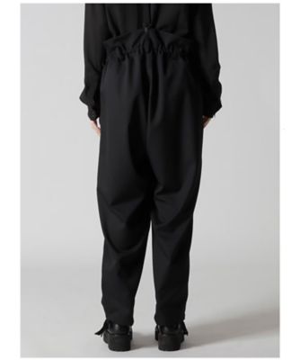 WOOL GABARDINE SUSPENDER PANTS LLー