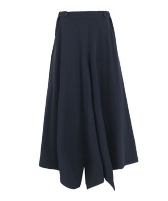 DOUBLE SATIN WIDE PANTS WITH WAIST