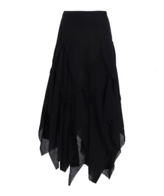 ＜LIMI feu (Women)＞ＷＯＯＬ　ＧＡＵＺＥ　ＦＲＩＬＬＥＤ　ＳＫＩＲＴ　ＬＬーＳ０３ー１１８