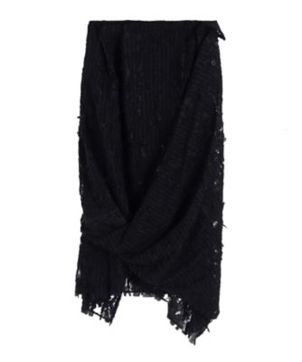 ＜LIMI feu (Women)＞ＤＡＭＥＧＥＤ　ＳＴＲＩＰＥ　ＴＷＩＳＴ　ＳＫＩＲＴ　ＬＬーＳ１１ー１０５