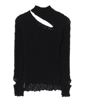 ＜LIMI feu (Women)＞ＦＬＯＷＥＲ　ＳＨＩＲＲＩＮＧ　ＳＬＩＴ　ＨＩＧＨ　ＮＥＣＫ　ＴーＳＨＩＲＴ　ＬＬーＴ０３ー６３０