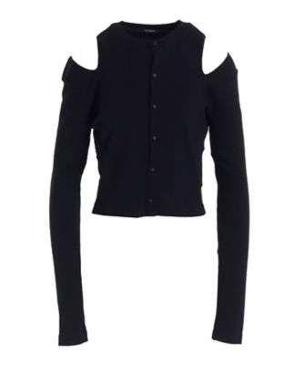 ＜LIMI feu (Women)＞ＣＯＴＴＯＮ　ＲＡＹＯＮ　ＲＩＢ　ＳＬＩＴ　ＣＡＲＤＩＧＡＮ　ＬＬーＴ０４ー０４１