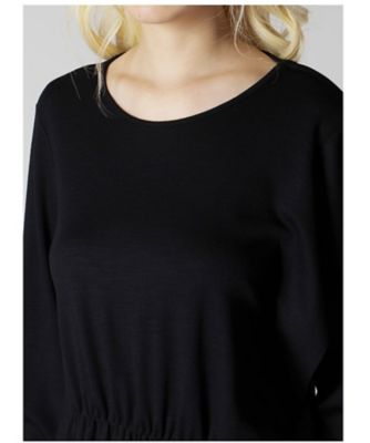トップス Limi feu Asymmetry L/S T Shirt WOOL SMOOTH GATHER ASYMMETRY Tー