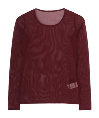 ＜LIMI feu (Women)＞ＴＵＬＬＥ　ＴＩＧＨＴ　ＬＯＮＧ　ＳＬＥＥＶＥ　ＴーＳＨＩＲＴ　ＬＬーＴ５０ー９４６