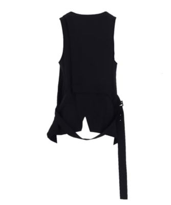 WOOL GABARDINE LAYERED VEST LLー