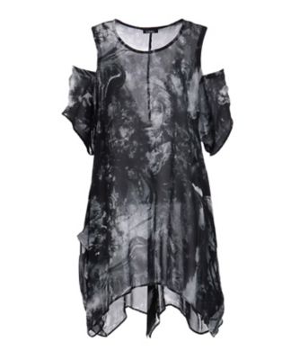 ＜LIMI feu (Women)＞ＣＯＬＬＡＧＥ　ＰＲＩＮＴ　ＯＰＥＮ　ＳＨＯＵＬＤＥＲ　ＢＬＯＵＳＥ　ＬＰーＢ０２ー２０７