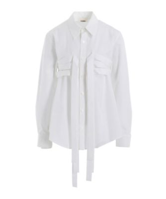＜LIMI feu (Women)＞１００／２　ＢＲＯＡＤ　ＣＯＴＴＯＮ　ＢＥＬＴＥＤ　ＳＨＩＲＴ　ＬＰーＢ１５ー００２