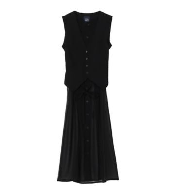 ＜LIMI feu (Women)＞ＣＨＩＦＦＯＮ　ＤＲＥＳＳ　ＷＩＴＨ　ＶＥＳＴ　ＬＰーＤ３０ー９０３