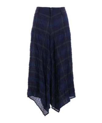 ＜LIMI feu (Women)＞ＰＬＡＩＤ　ＡＳＹＭＭＥＴＲＹ　ＨＥＭ　ＦＲＩＬＬ　ＰＡＮＴＳ　ＬＰーＰ０５ー２２２