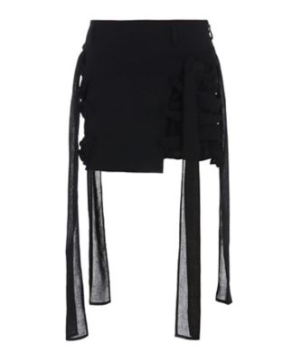 ＜LIMI feu (Women)＞ＧＡＵＺＥ　ＲＩＢＢＯＮ　ＬＡＣＥーＵＰ　ＳＨＯＲＴ　ＳＫＩＲＴ　ＬＰーＳ０３ー２０９