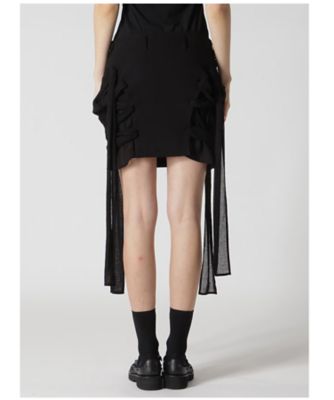 LiMifeu リミフゥブラックミニスカート GAUZE RIBBON LACEーUP SHORT SKIRT