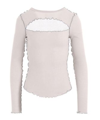 ＜LIMI feu (Women)＞ＲＩＢ　ＳＴＩＴＣＨ　ＳＬＩＴ　ＣＨＥＳＴ　ＬＯＮＧ　ＳＬＥＥＶＥ　ＴーＳＨＩＲＴ　ＬＰーＴ０７ー２３７