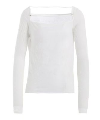 ＜LIMI feu (Women)＞ＷＡＳＨＥＲ　ＰＬＡＩＮ　ＳＴＩＴＣＨ　ＳＱＵＡＲＥ　ＮＥＣＫ　ＬＯＮＧ　ＳＬＥＥＶＥ　ＴーＳＨＩＲＴ　ＬＰーＴ０８ー９３３
