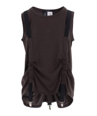 LIMI feu (Women)/リミフゥ PLAIN STITCH SUSPENDER TANK TOP LPーT16ー240