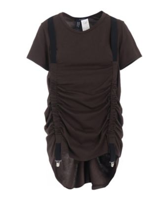 LIMI feu (Women)/リミフゥ PLAIN STITCH SUSPENDER TーSHIRT LPーT17ー240