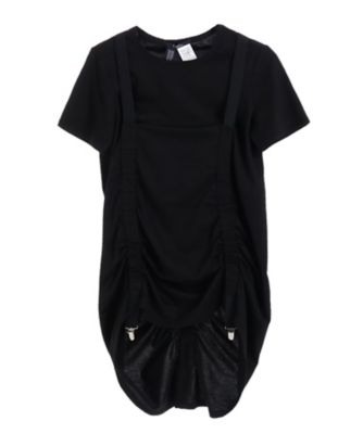 LIMI fue リミフゥ 白Tシャツ 黒色サスペンダー 長袖 ロンT リミフー LIMI fue リミフゥ 白Tシャツ 黒色サスペンダー 長袖 ロンT リミフー