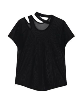 ＜LIMI feu (Women)＞ＴＵＬＬＥ　ＳＬＩＴ　ＦＲＥＮＣＨ　ＳＬＥＥＶＥ　ＴーＳＨＩＲＴ　ＬＰーＴ２６ー９３０