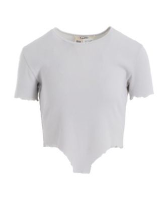 ＜LIMI feu (Women)＞ＣＲＵＳＨＥＤ　ＲＩＢ　ＳＴＩＴＣＨ　ＤＡＭＡＧＥＤ　ＨＥＭ　ＴーＳＨＩＲＴ　ＬＰーＴ３１ー０４７